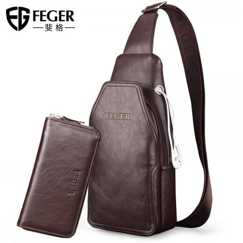 买一送一！！FEGER斐格 腰包单肩包斜挎包时尚休...